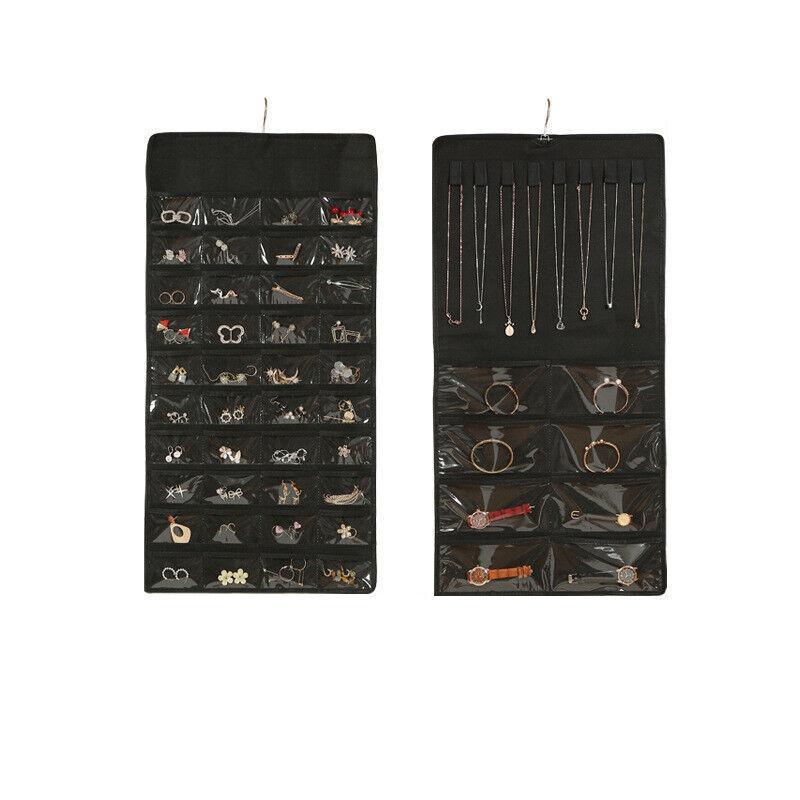 48 Pockets Jewelry Hanging Storage Organizer Holder Earring Display Pouch Bag