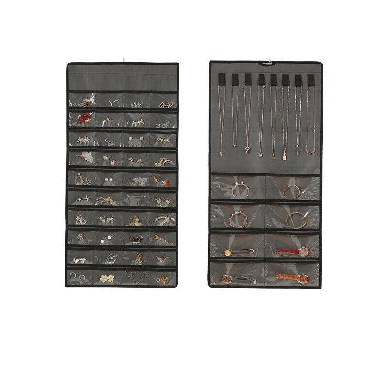 48 Pockets Jewelry Hanging Storage Organizer Holder Earring Display Pouch Bag