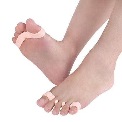 Skin Colour Bunion Corrector Toe Separators Silicone Gel Elastic Straighteners Spacers-3