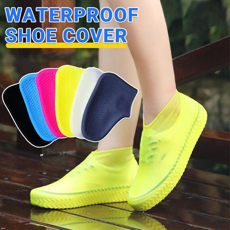 Shoe Cover Waterproof Silicone Non Slip Rain Water Rubber Foot Boot Overshoe M Size-0