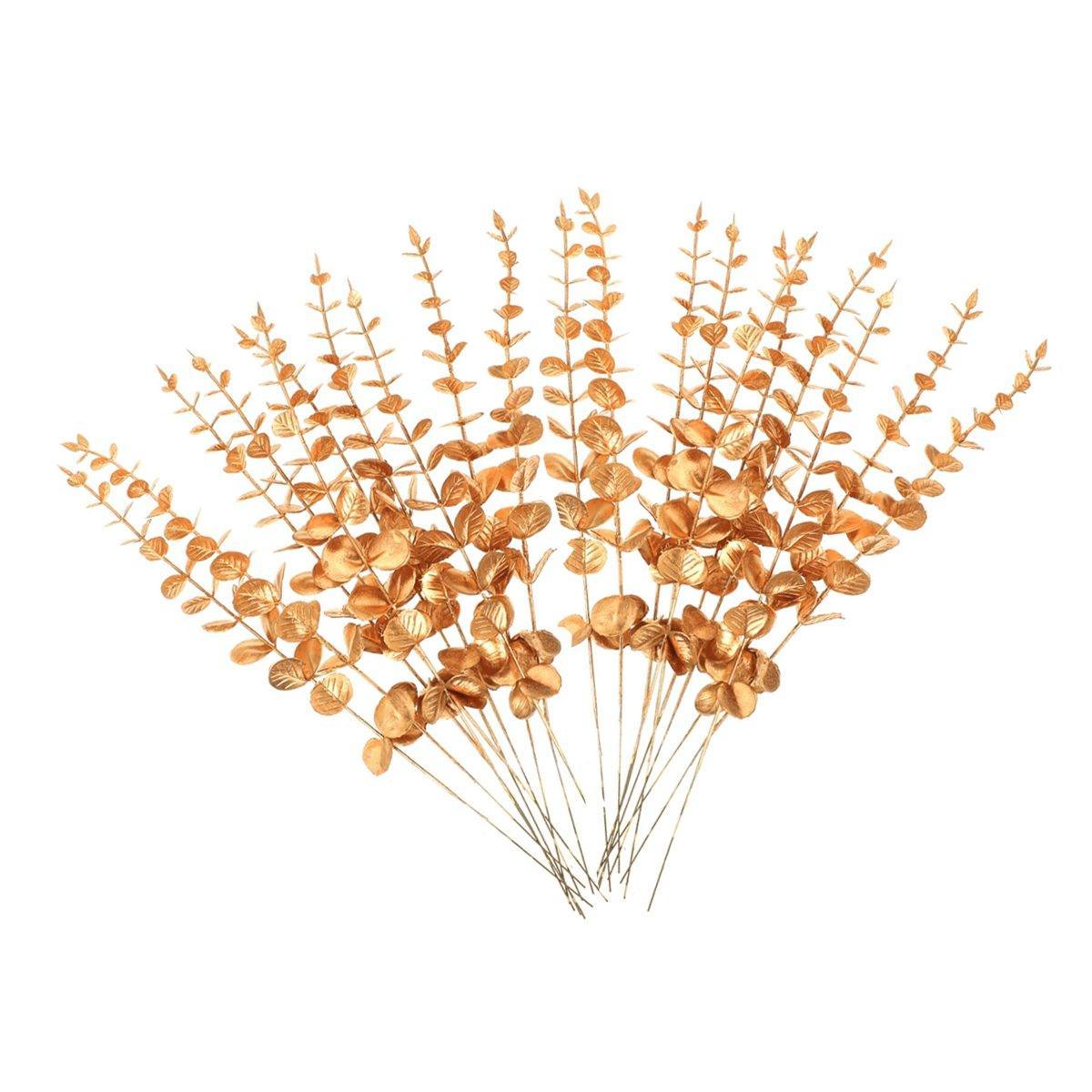 20PCS Eucalyptus Plastic Leaves Holiday Christmas Decor Wedding Home Flowers