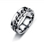 Spinner Rings Mens Womens Fidget Rotating Ring Silver Stainless Steel Size 7-6