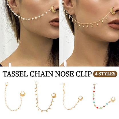Punk Style Jewelry Chain Earrings Women Fashion Nose Clip Trendy Accessories-0