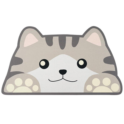 Cartoon Pet Diatomite Floor Mat Non Slip Cat and Dog Feeding Mat for Food Water