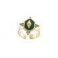 Malachite Green Gold Ring Adjustable That Does Not Fade Opening Design Gift