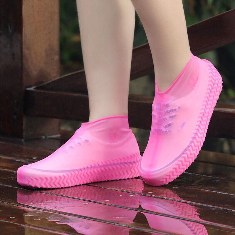 Shoe Cover Waterproof Silicone Non Slip Rain Water Rubber Foot Boot Overshoe M Size-4