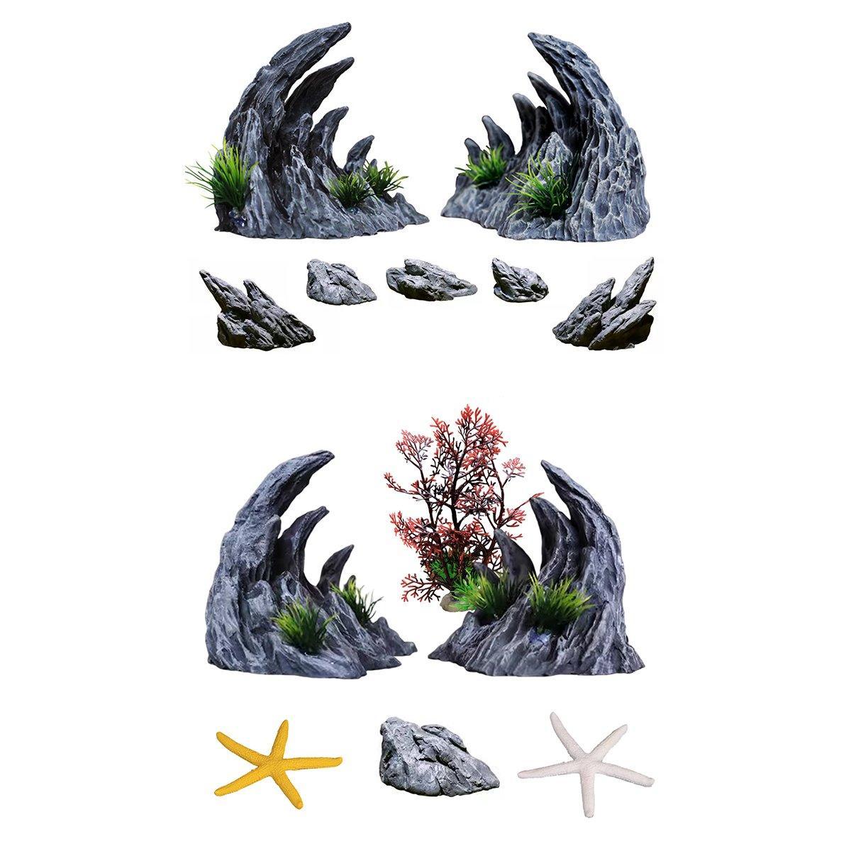 Aquarium Resin Dragon Stone Rock Decorative Ornaments Fish Tank Landscape-1