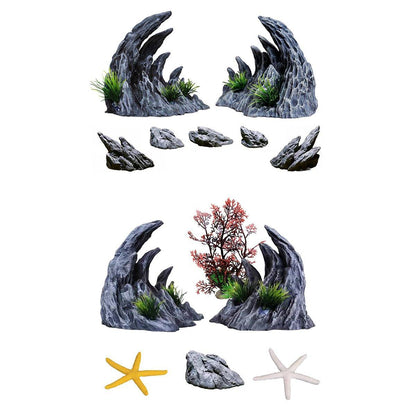 Aquarium Resin Dragon Stone Rock Decorative Ornaments Fish Tank Landscape-1