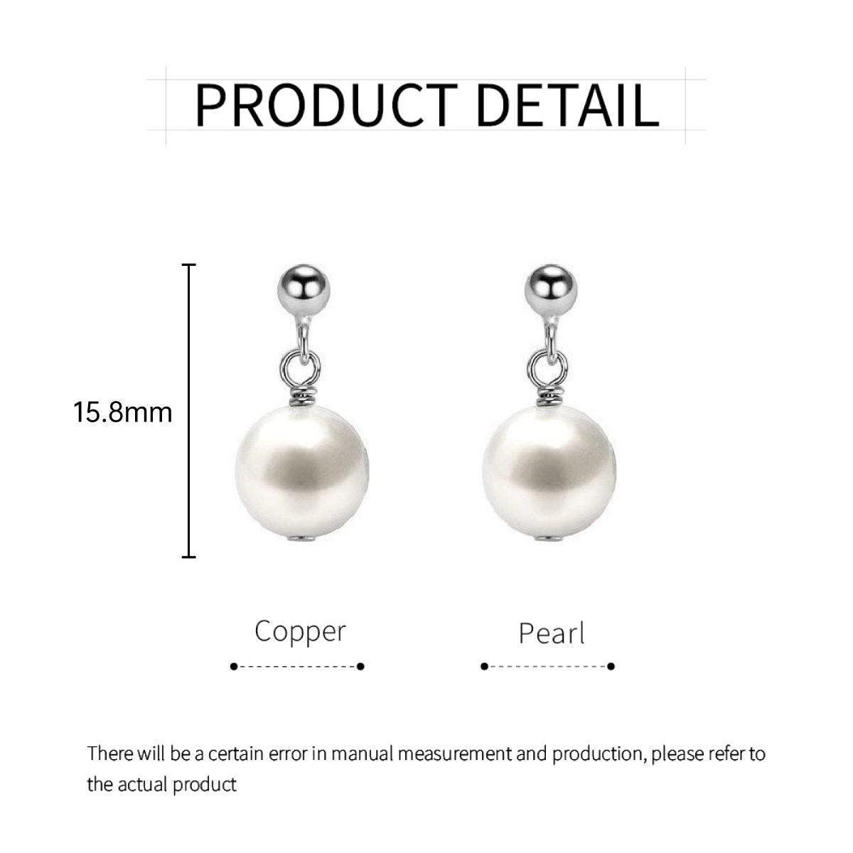 Simple Fashion Pearl Earrings Elegant High Grade Jewelry for Women Ladies-2