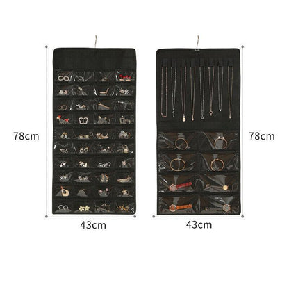 48 Pockets Jewelry Hanging Storage Organizer Holder Earring Display Pouch Bag