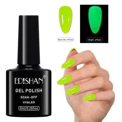 8ml Fluorescent Glow-In-Dark Gel Soak Off UV LED Nail Art Varnish DIY Luminous
