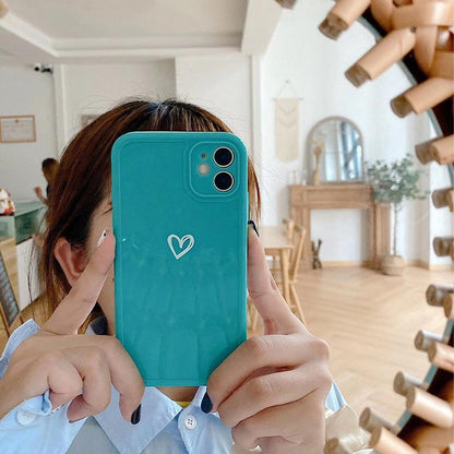 Blue Girly Heart Shockproof Case For iPhone 13 12 11 Pro Max Mini XR 8 7  X XS MAX
