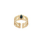Malachite Green Gold Ring Adjustable That Does Not Fade Opening Design Gift