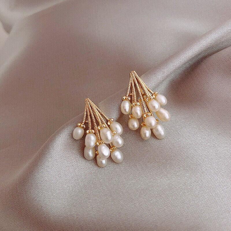 Silver Women Earrings Stud Crystal Cubic Zircon Dangle Wedding Gift
