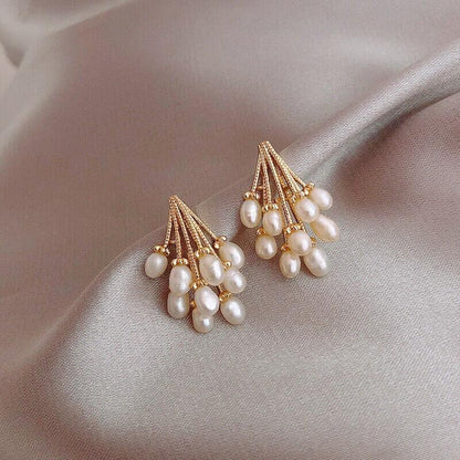 Silver Women Earrings Stud Crystal Cubic Zircon Dangle Wedding Gift