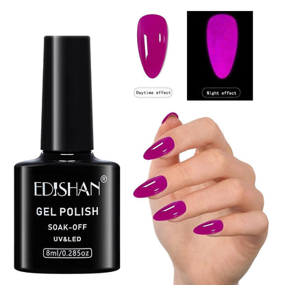 8ml Fluorescent Glow-In-Dark Gel Soak Off UV LED Nail Art Varnish DIY Luminous