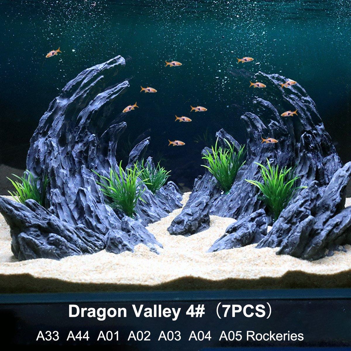 Aquarium Resin Dragon Stone Rock Decorative Ornaments Fish Tank Landscape-4