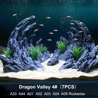 Aquarium Resin Dragon Stone Rock Decorative Ornaments Fish Tank Landscape-4