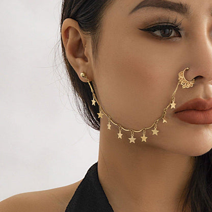 Punk Style Jewelry Chain Earrings Women Fashion Nose Clip Trendy Accessories-4