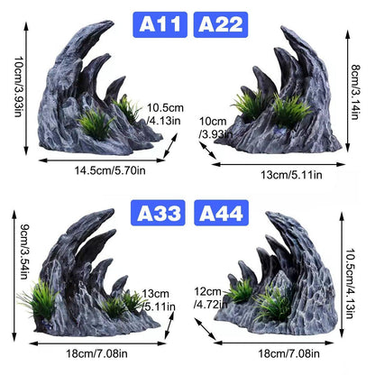 Aquarium Resin Dragon Stone Rock Decorative Ornaments Fish Tank Landscape-3