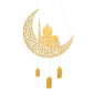 Ramadan Kareem Wooden Ornament Eid Mubarak Islam Mosque Party Hanging Decor-7