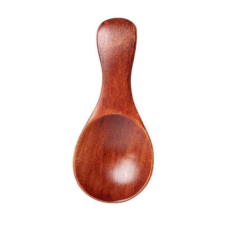 5PCS Mini Wooden Spoons Natural Wood Spice Condiment Dessert Scoops-6