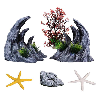 Aquarium Resin Dragon Stone Rock Decorative Ornaments Fish Tank Landscape-5