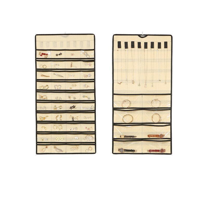 48 Pockets Jewelry Hanging Storage Organizer Holder Earring Display Pouch Bag