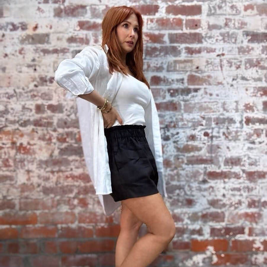 Linen Shorts in Black | Soft European Linen