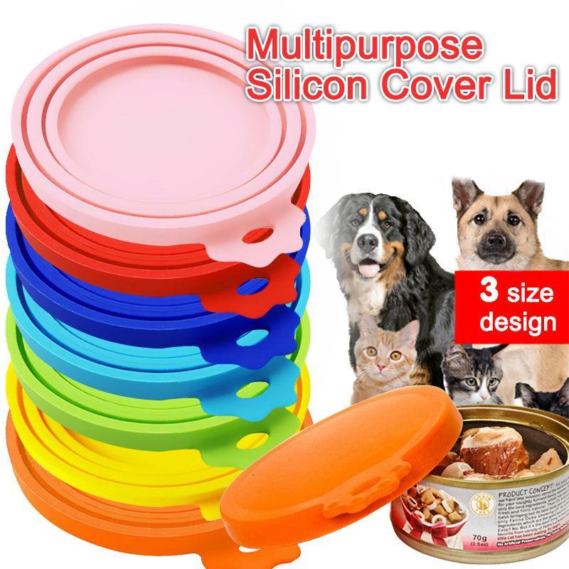 Orange 1/2/3pc Pet Food Can Cover Lid Pet Tin Silicone Reusable Storage Cap Top