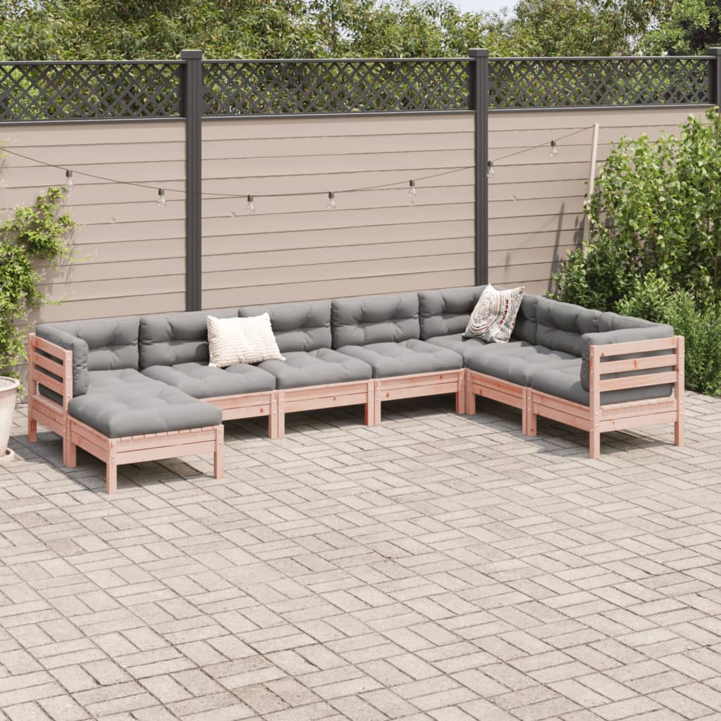 NNEVL 8 Piece Garden Sofa Set with Cushions Solid Wood Douglas Fir - UrbanNest Co