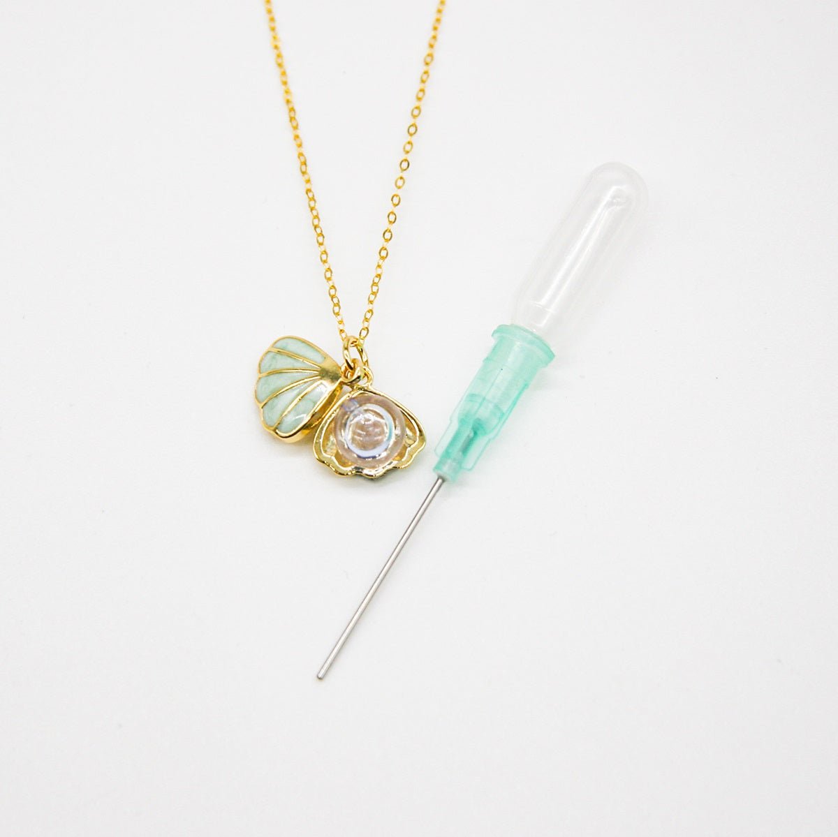 Green Shell Murano Aroma Necklace - Dreamy Lavender | Energy & Healing | Diffuse on the go | 925 Silver - UrbanNest Co