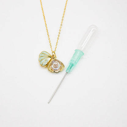 Green Shell Murano Aroma Necklace - Dreamy Lavender | Energy & Healing | Diffuse on the go | 925 Silver - UrbanNest Co