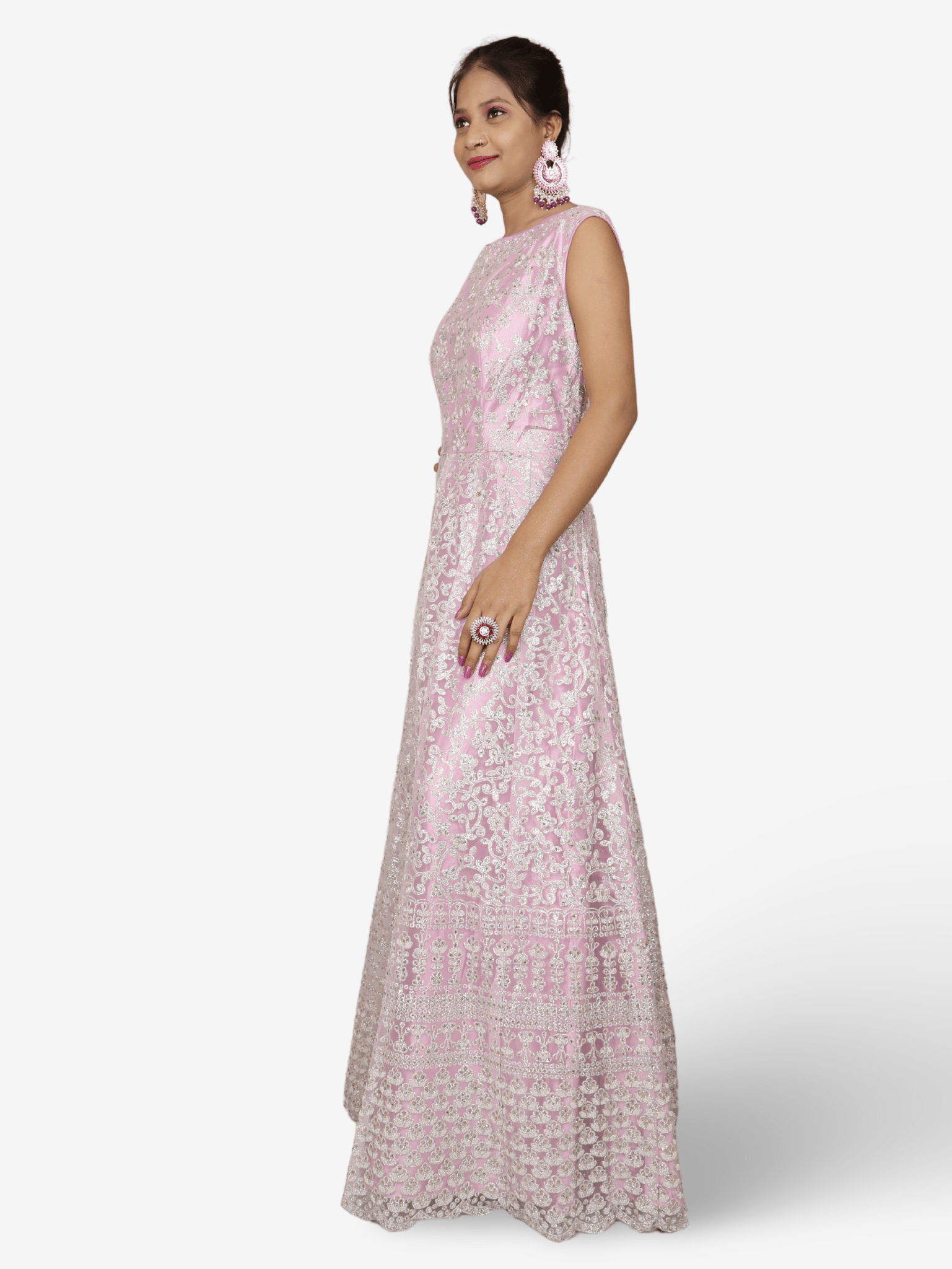 Shimmery and Shiny Beautiful Gown by Shreekama - UrbanNest Co