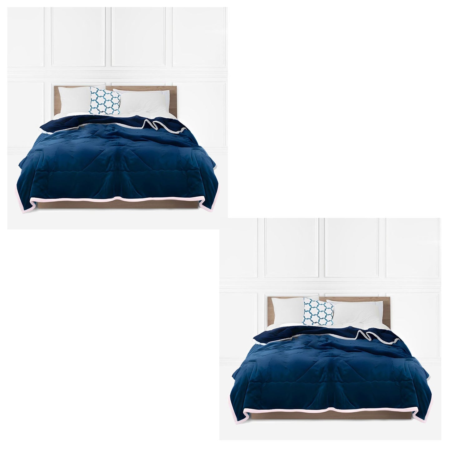 SOGA 2X Navy Blue Throw Blanket Warm Cozy Double Sided Thick Flannel Coverlet Fleece Bed Sofa Comforter - UrbanNest Co