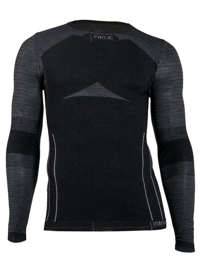 4081446 IRON IC Man's Wool Long - sleeve Active Sports Wear Black - UrbanNest Co