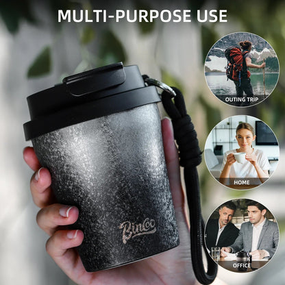 280ml Double Wall Ceramic Lined Travel Mug Car - UrbanNest Co