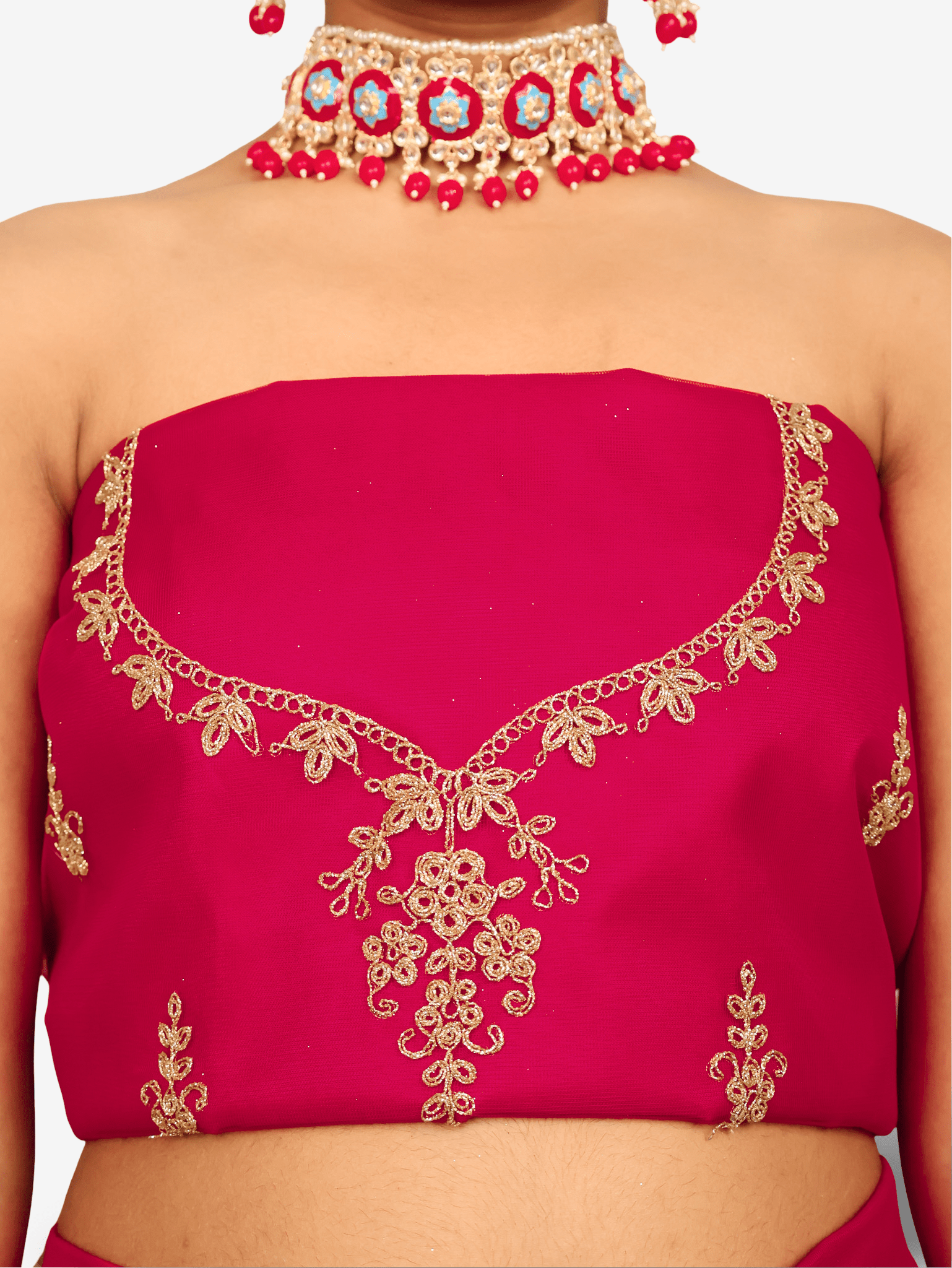 Semi - Stitched Lehenga with Soft Net Fabric & Zari Thread Work by Shreekama - UrbanNest Co