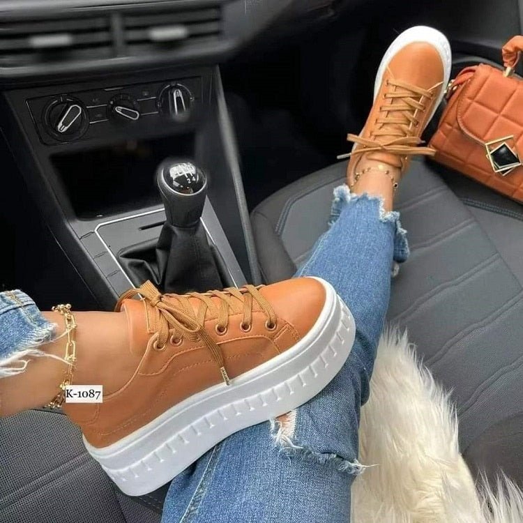 Casual Platform Women's Shoes Flat Womens Sneakers - UrbanNest Co