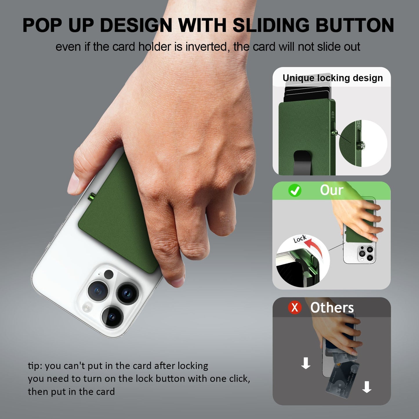 Minimalist Pop up Wallet with Money Clip, All Aluminum Slide Rfid Slim Card Holder - UrbanNest Co
