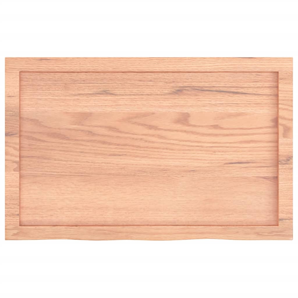 NNEVL Bathroom Countertop Light Brown 80x50x4 cm Treated Solid Wood - UrbanNest Co
