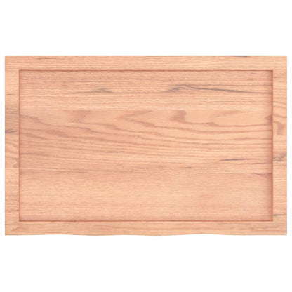 NNEVL Bathroom Countertop Light Brown 80x50x4 cm Treated Solid Wood - UrbanNest Co