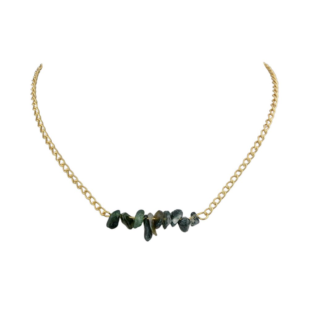 Bohemian Jewelry Gold Chain Irregular Stone Decor Holiday Choker Necklace Collar - UrbanNest Co