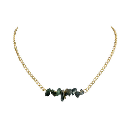 Bohemian Jewelry Gold Chain Irregular Stone Decor Holiday Choker Necklace Collar - UrbanNest Co