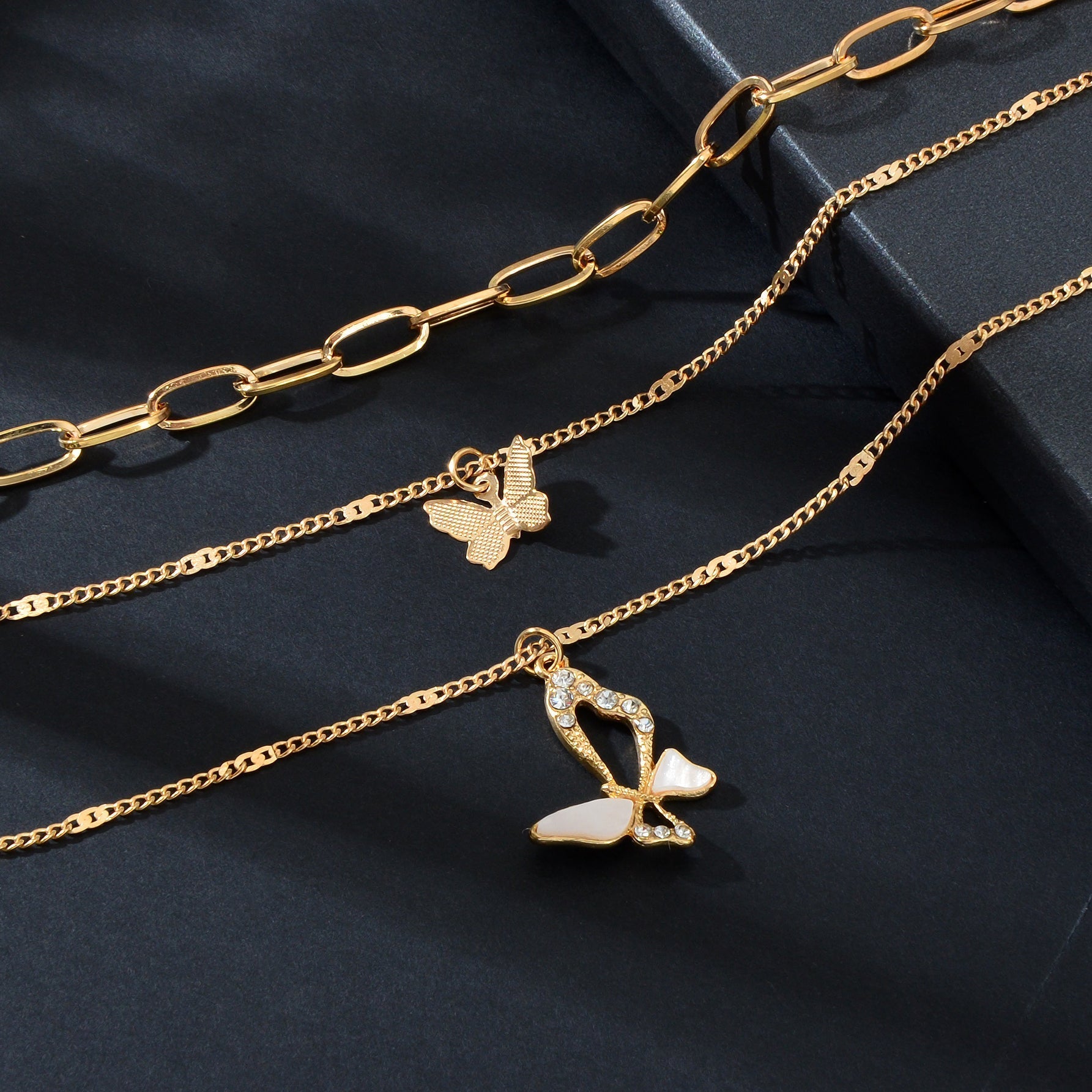 Elegant Golden Layered Chain Butterfly Pendant Necklace for Women Party Social gatherings Jewelry - UrbanNest Co