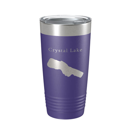 Crystal Lake Map Tumbler Travel Mug Insulated Laser Engraved Coffee Cup Michigan 20 oz - UrbanNest Co