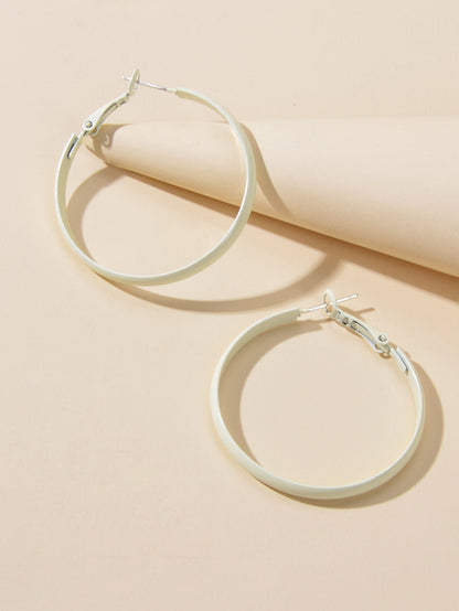 Party Decoration Women Beige Big Circle Hoop Dangle Boho Chic Holiday Earrings - UrbanNest Co