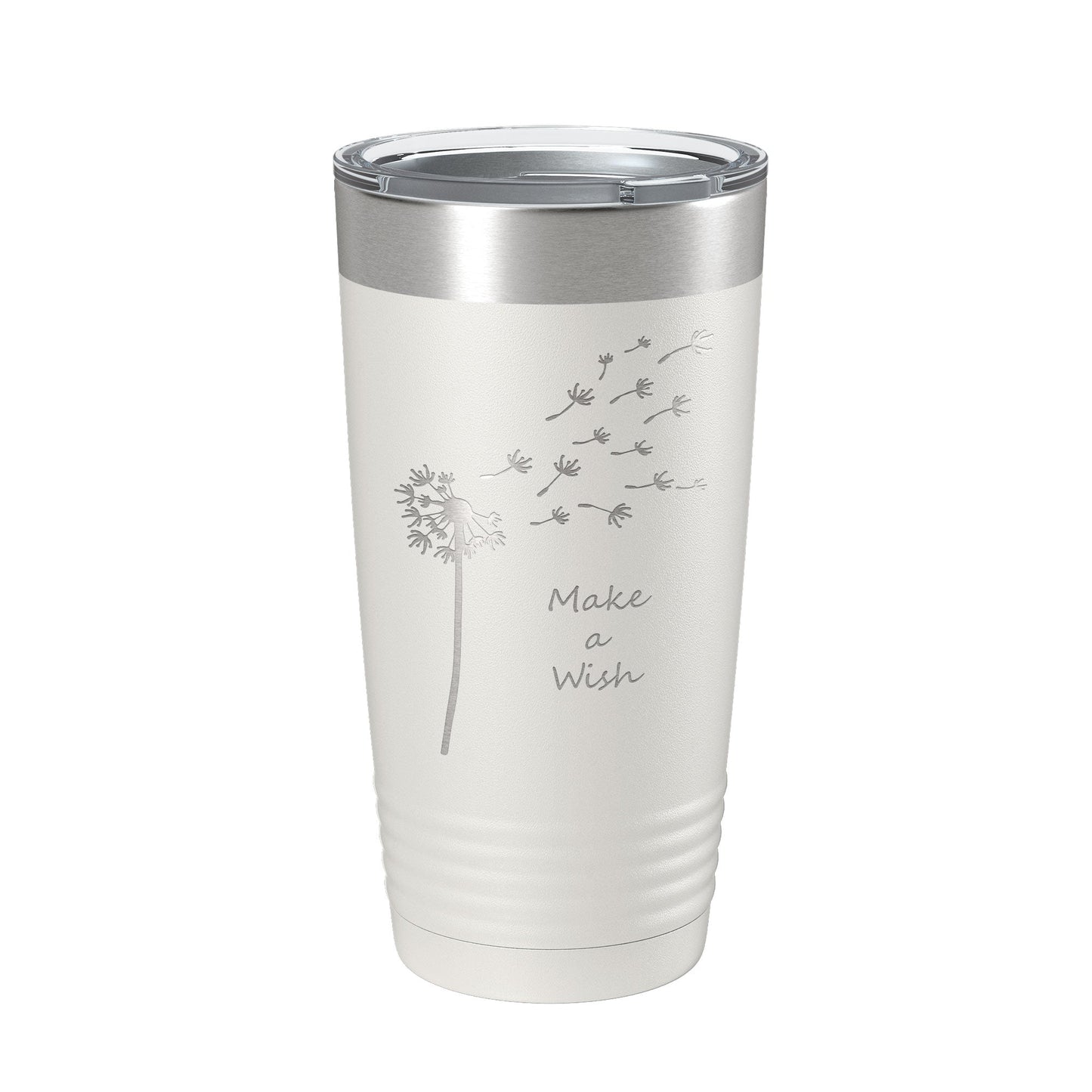 Dandelion Make A Wish Tumbler Travel Mug Gift Mom Daughter Her Women Girls Insulated Laser Engraved Coffee Cup 20 oz - UrbanNest Co