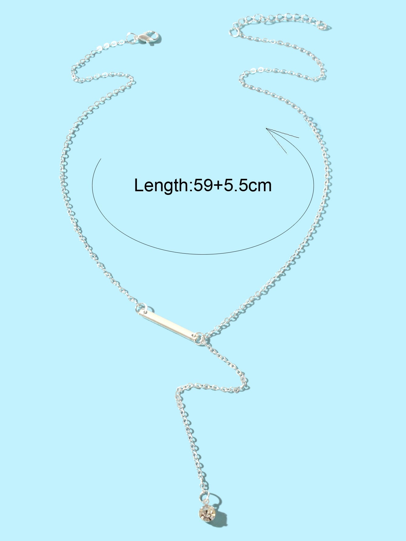 Feelontop Jewellery Silver Chain Rhinestone Fringe Y Necklace Women Accessories - UrbanNest Co