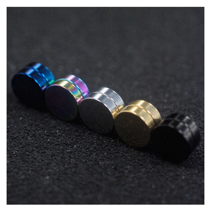 Men's Magnetic Disc Earrings, Punk Fake Ear Studs Jewelry - UrbanNest Co